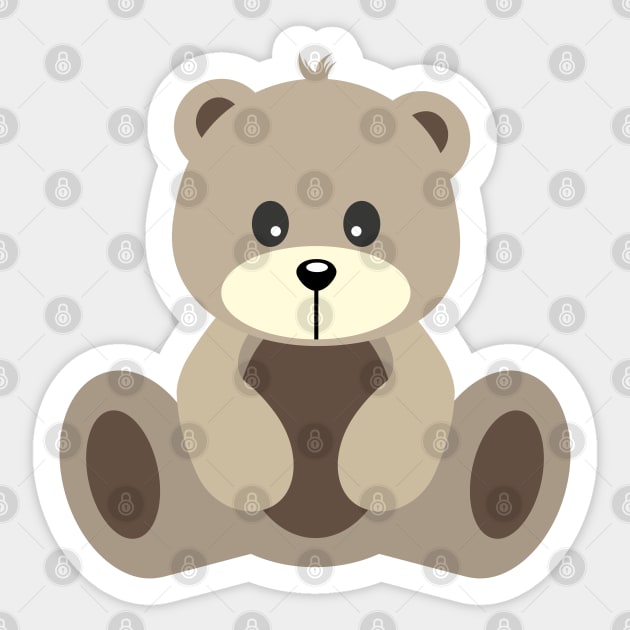 Teddy Sticker by axemangraphics